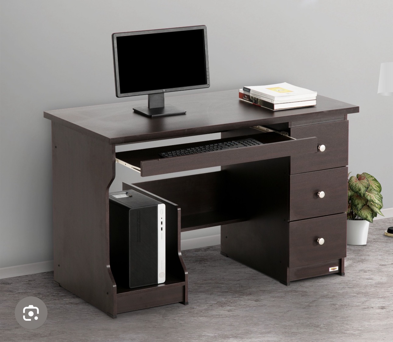 Dark Wood Drawer Computer Table